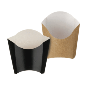 Kraft & Black Folded Board Chip Scoop
