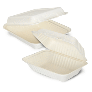 Moulded Fibre Clamshell Boxes (White)
