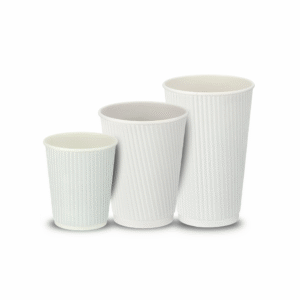 White Ripple Wall Hot Cups