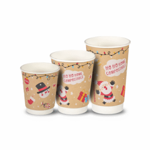 Christmas Compostable Double Wall Cups