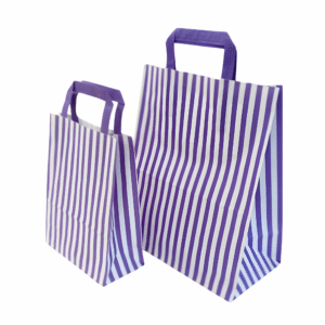 Striped Paper Bags (Purple & White)