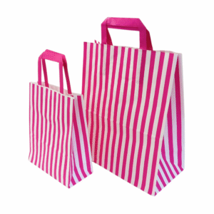 Striped Paper Bags (Pink & White)