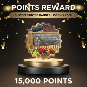 Points Reward (15,000 Points) - Custom Printed Banner - 150cm x 70xm with eyelets