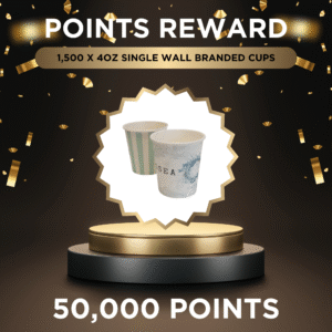 Points Reward (50,000 Points) - 1,500 x 4oz Single Wall Branded Cups